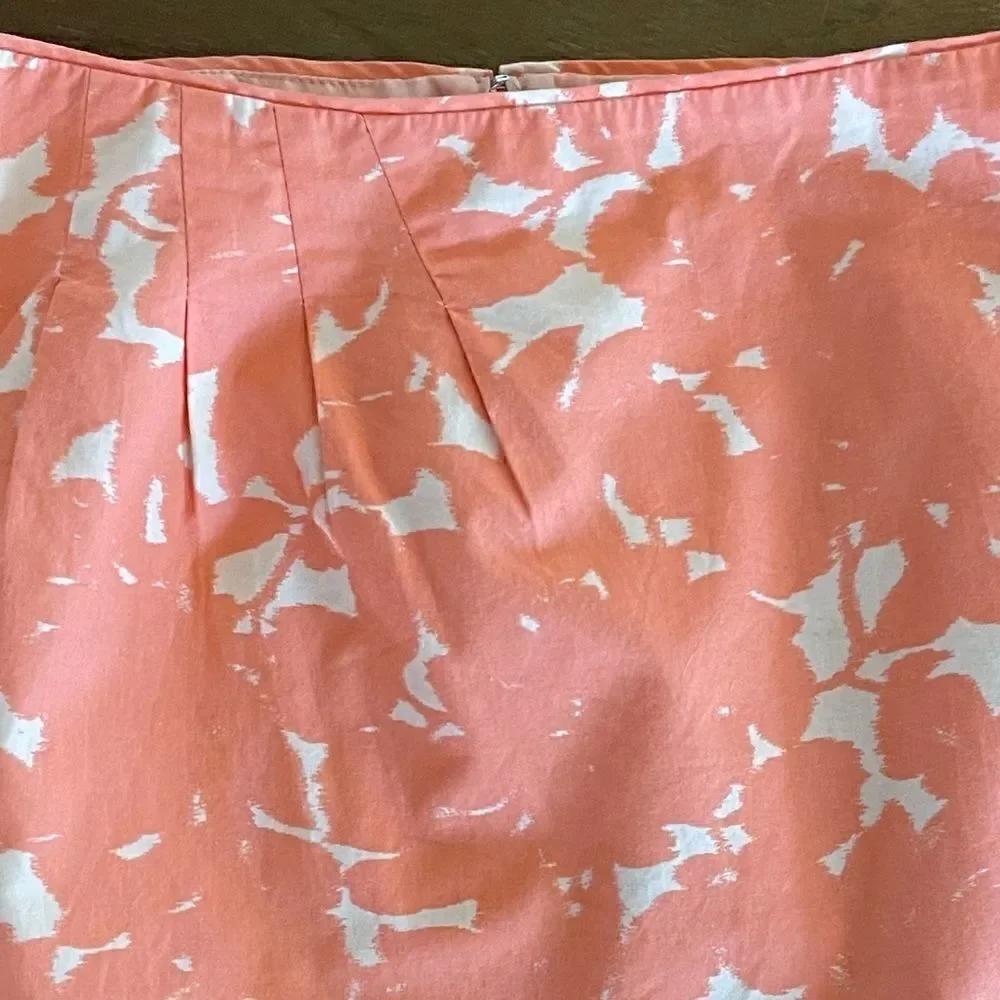 J. Crew Misted Gladiola Coral Peach Ivory Print Mini Skirt
